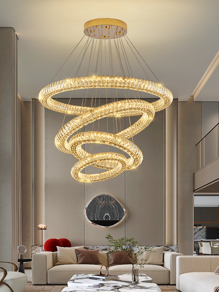 Modern Round Ring Crystal Chandelier