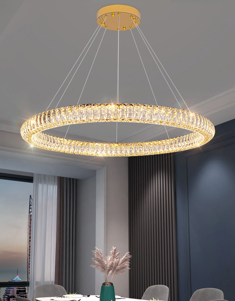 Modern Round Ring Crystal Chandelier