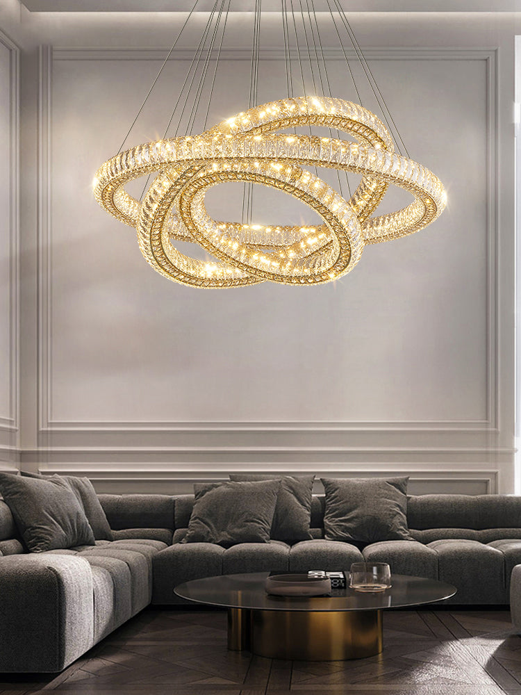 Modern Round Ring Crystal Chandelier