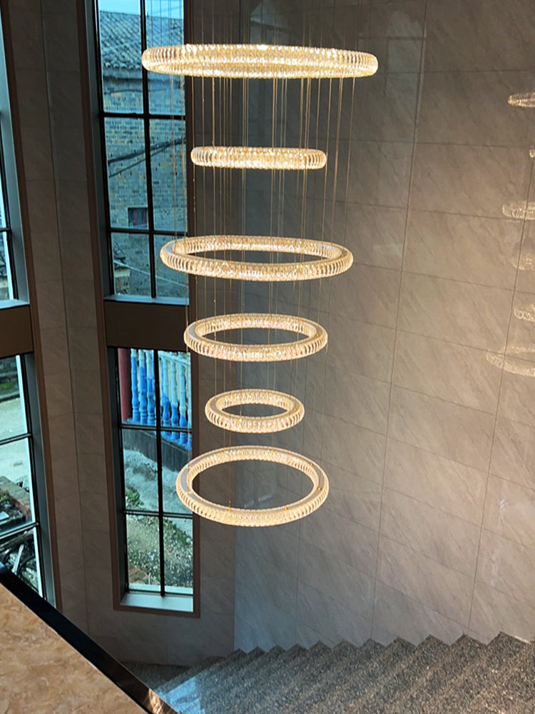 Modern Round Ring Crystal Chandelier