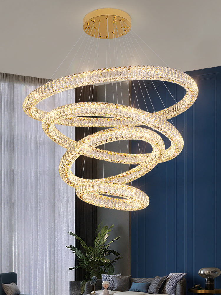 Modern Round Ring Crystal Chandelier