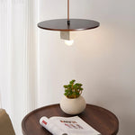 Round Wood Square Travertine Pendant Light