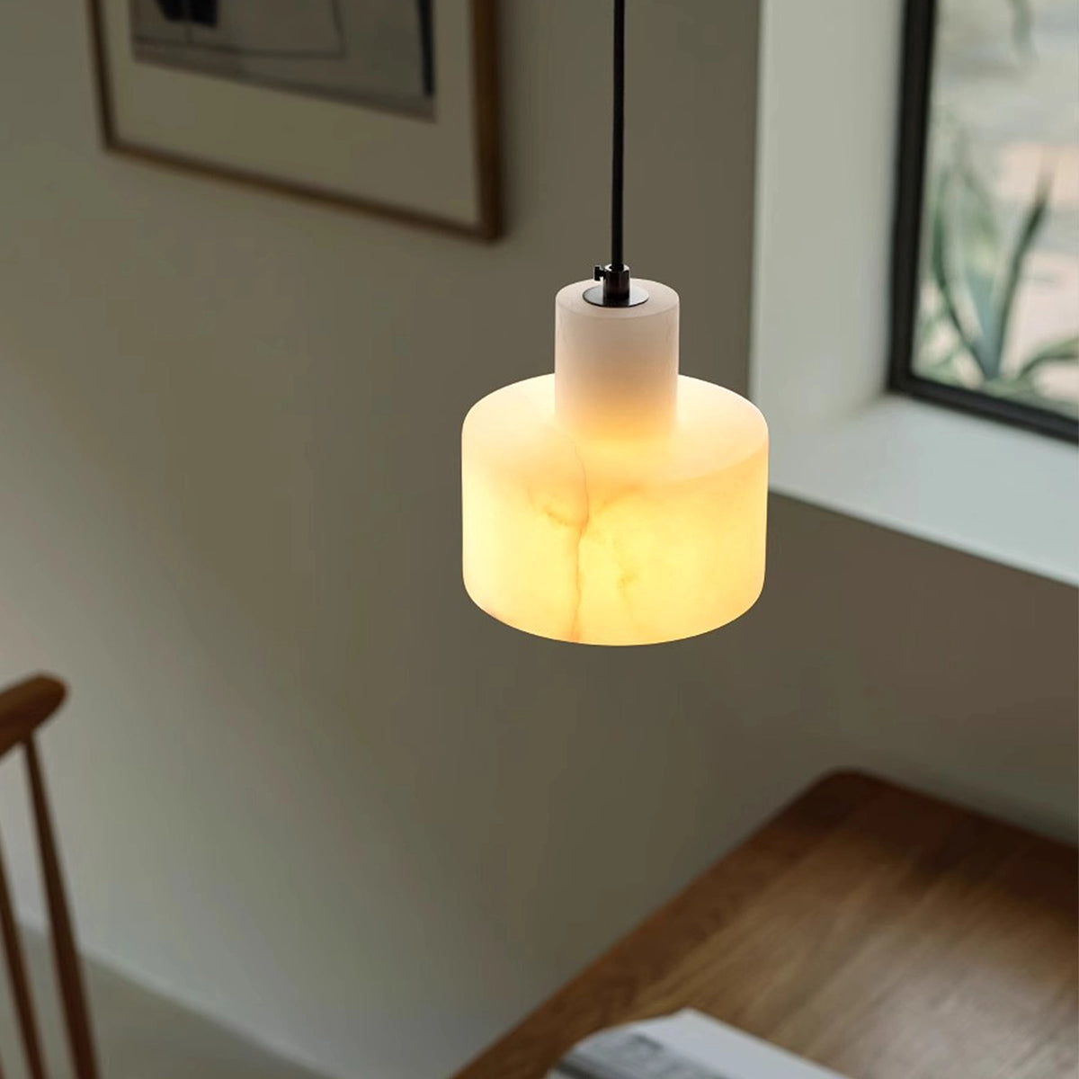 Simple Alabaster Cyls Pendant Lamp