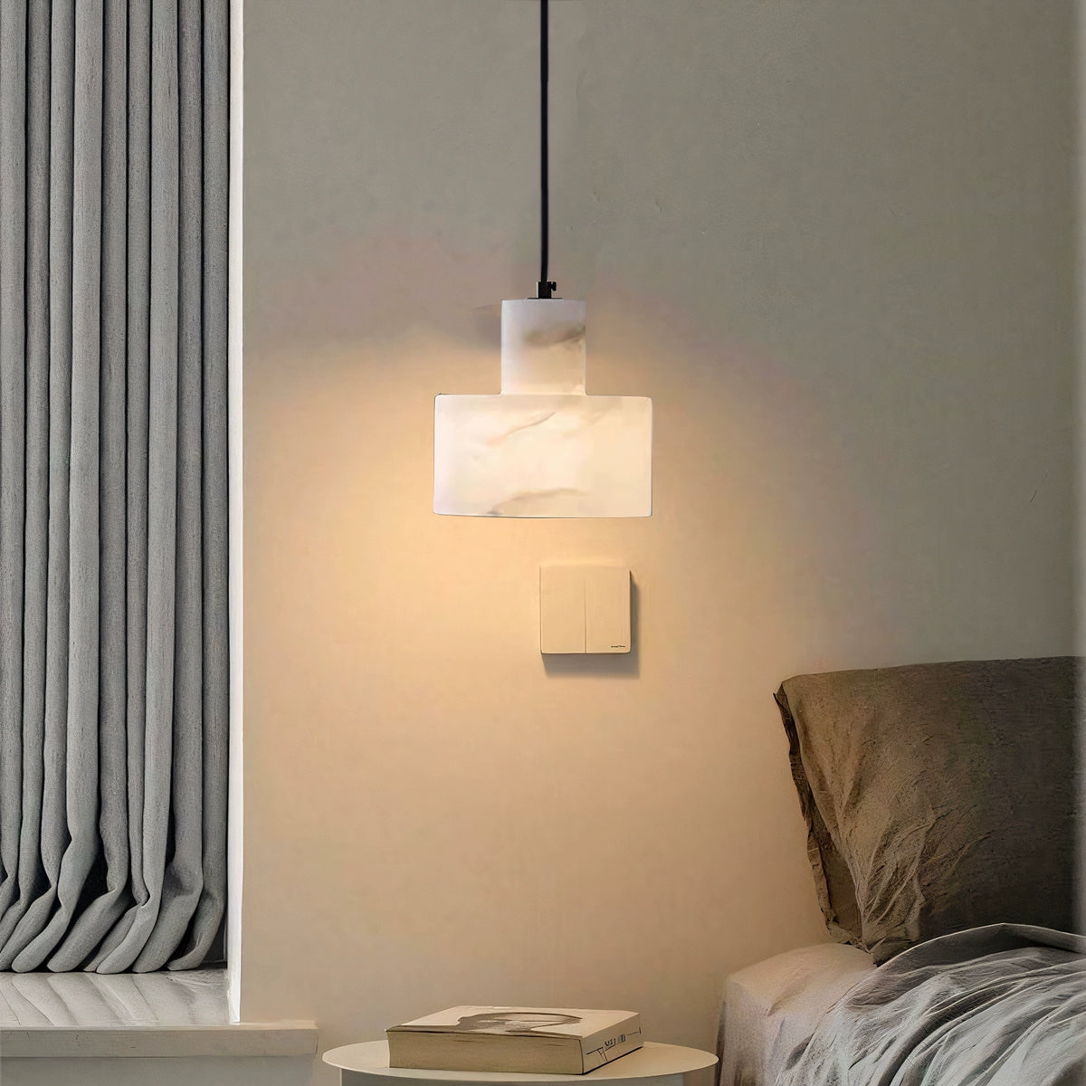 Simple Alabaster Cyls Pendant Lamp
