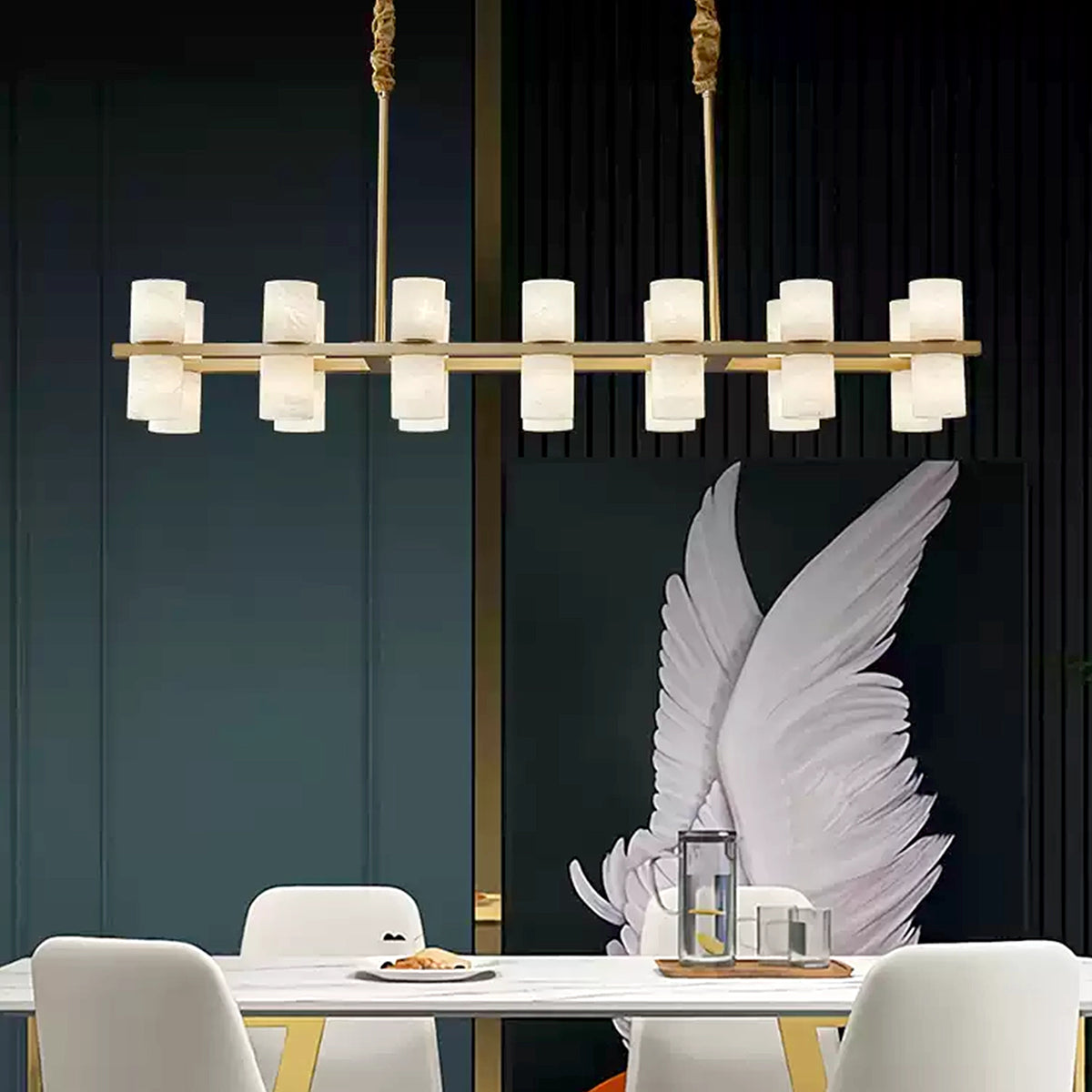 Simple Tabitha Alabaster Chandelier