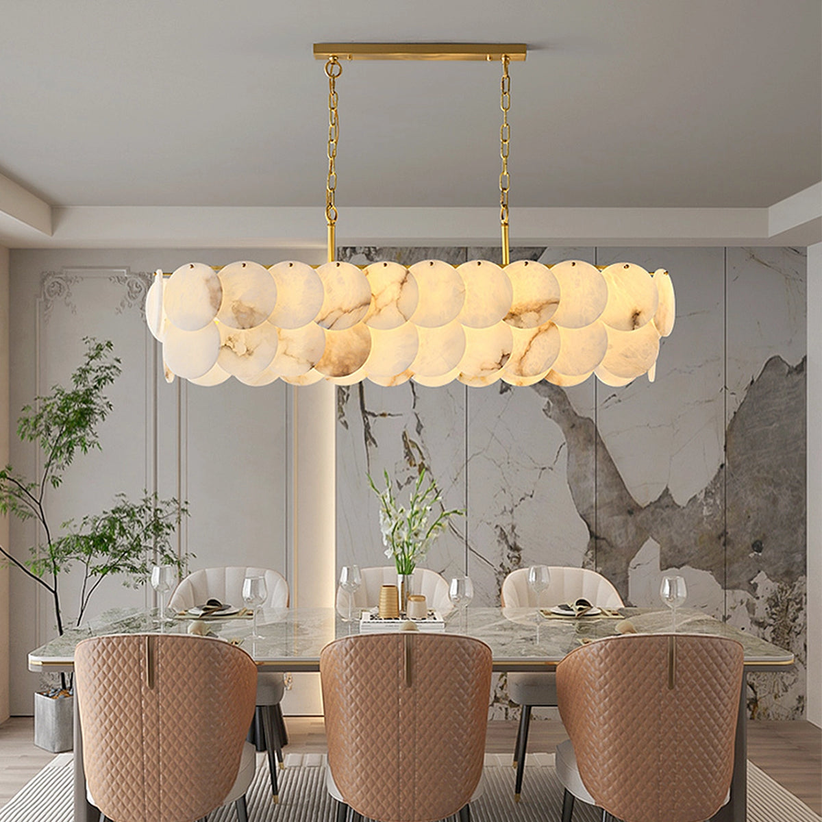 Simplicity Multi-Layer Alabaster Chandelier