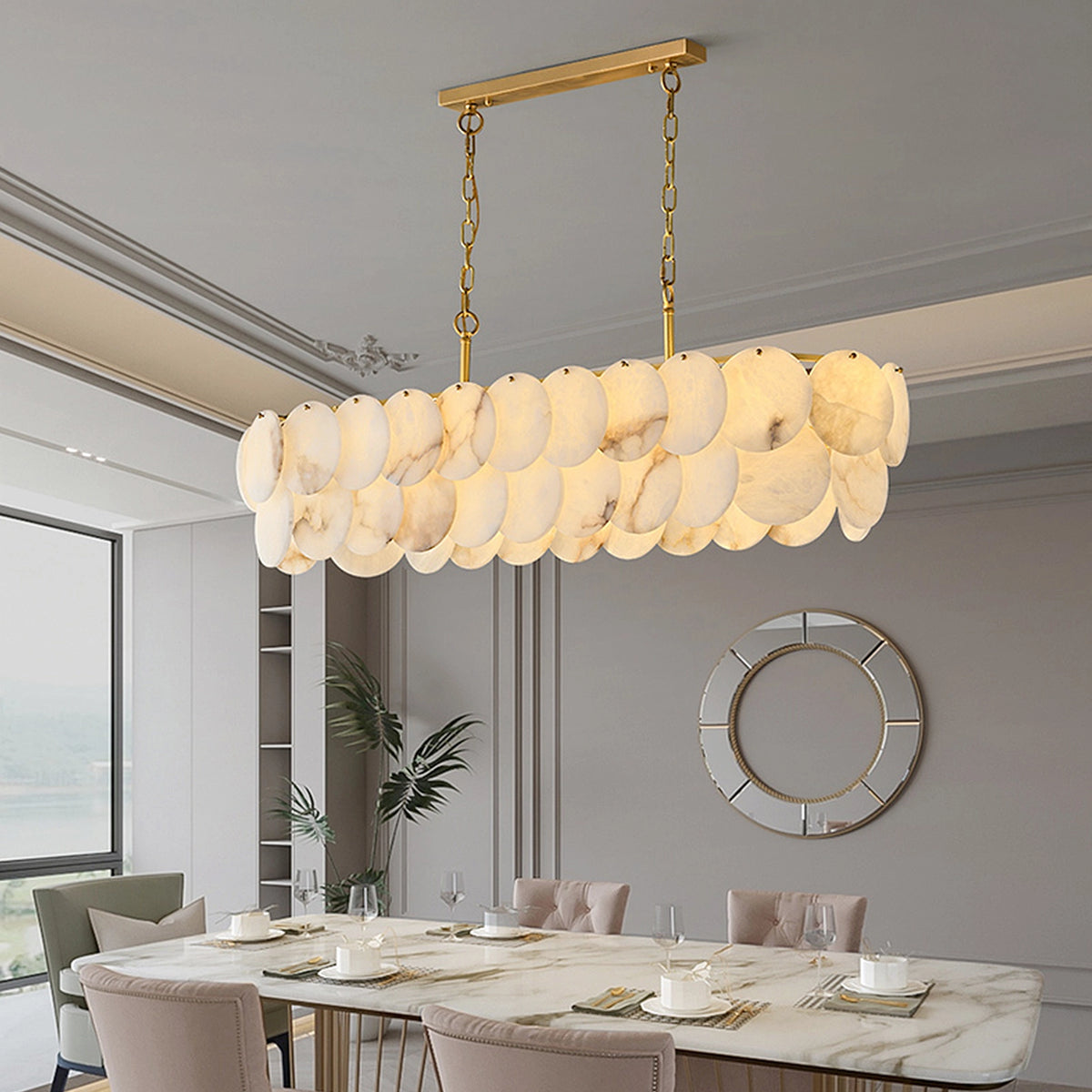Simplicity Multi-Layer Alabaster Chandelier