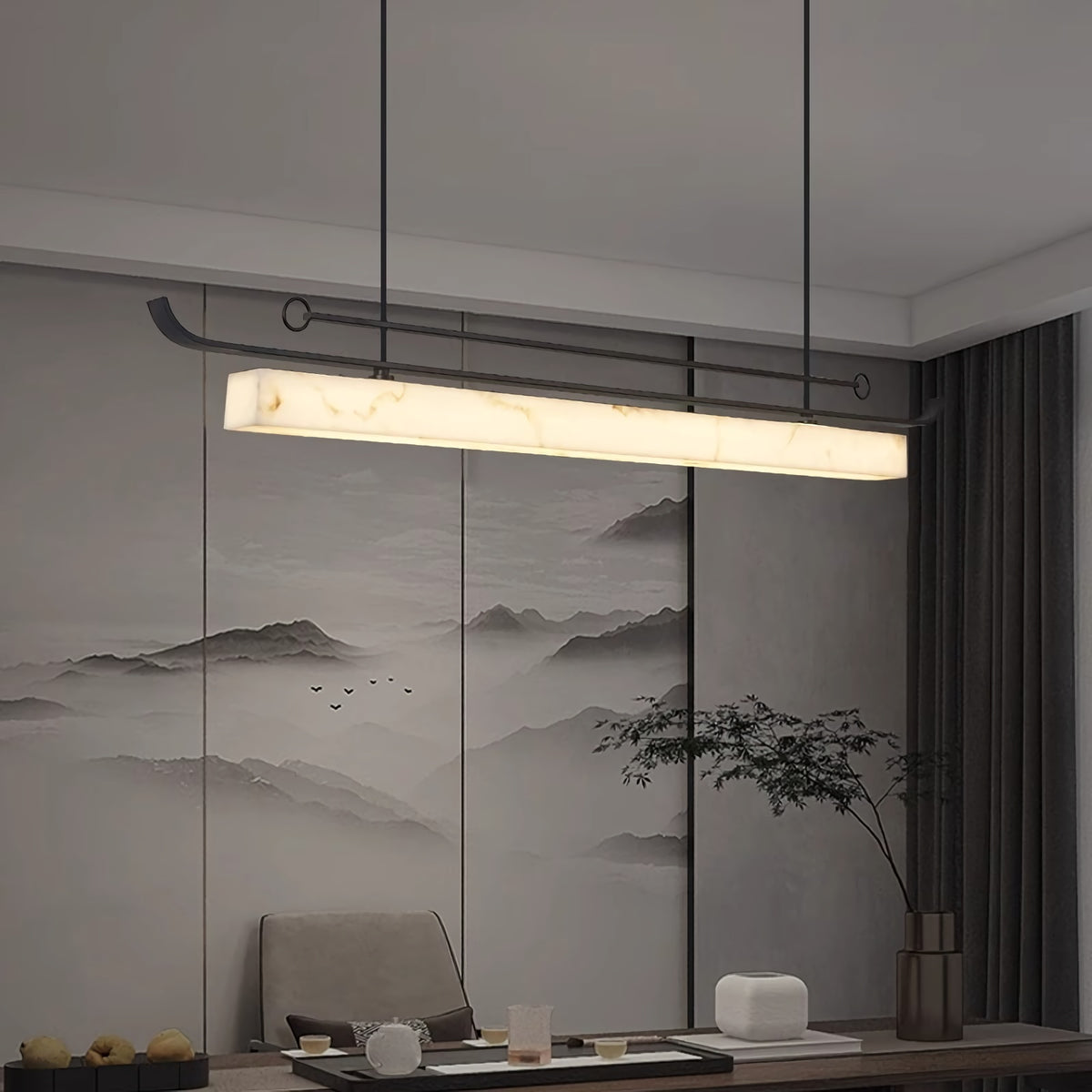 Single-line Lmitation Marble Pendant Lamp