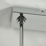 Sirena Capiz Elongated Linear Chandelier | Capiz Shell, Metal | Close-up view of the rectangular chrome polished metal ceiling canopy plate | Detail shot | Samu Lamp Sirena Capiz