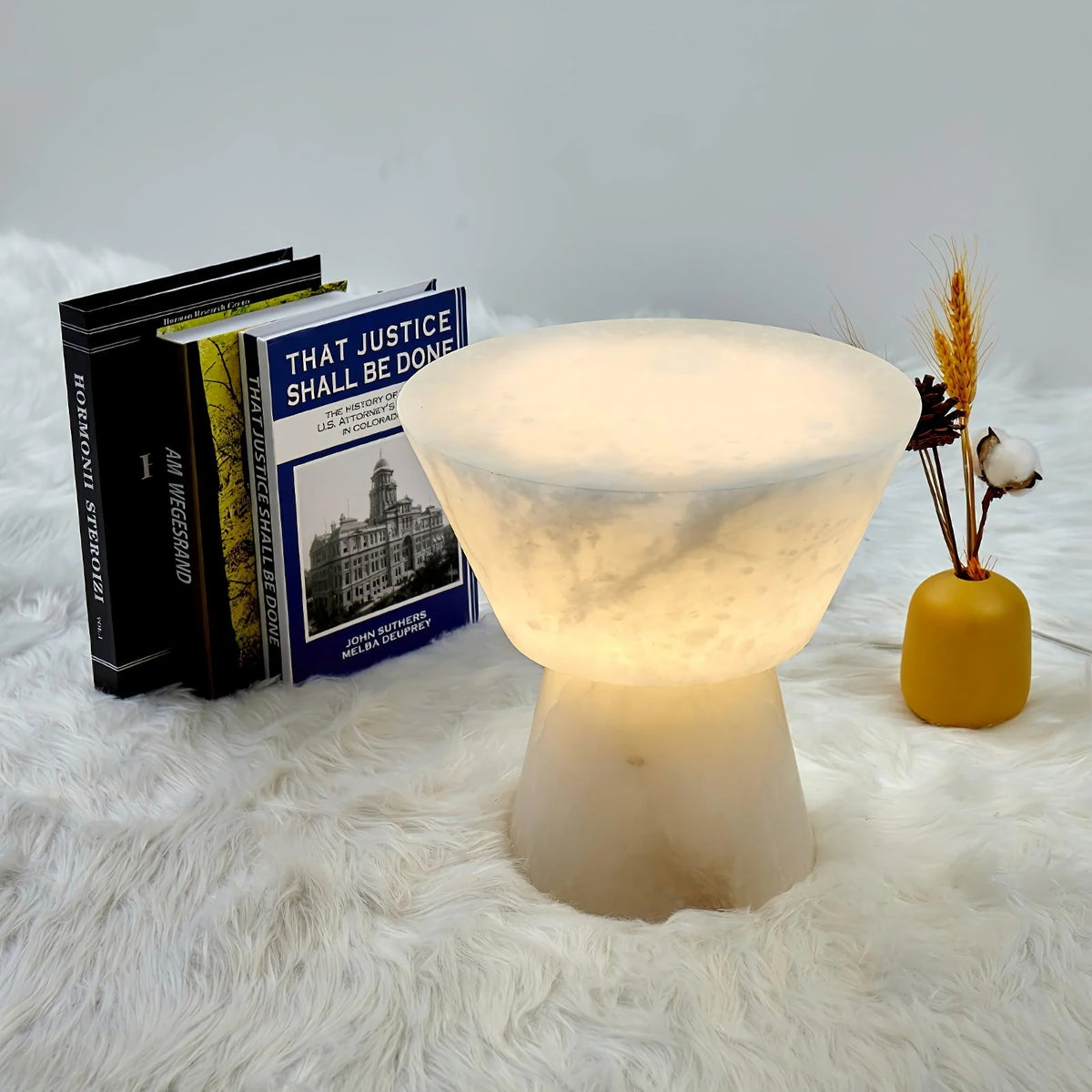 Conical Alabaster Table Lamp