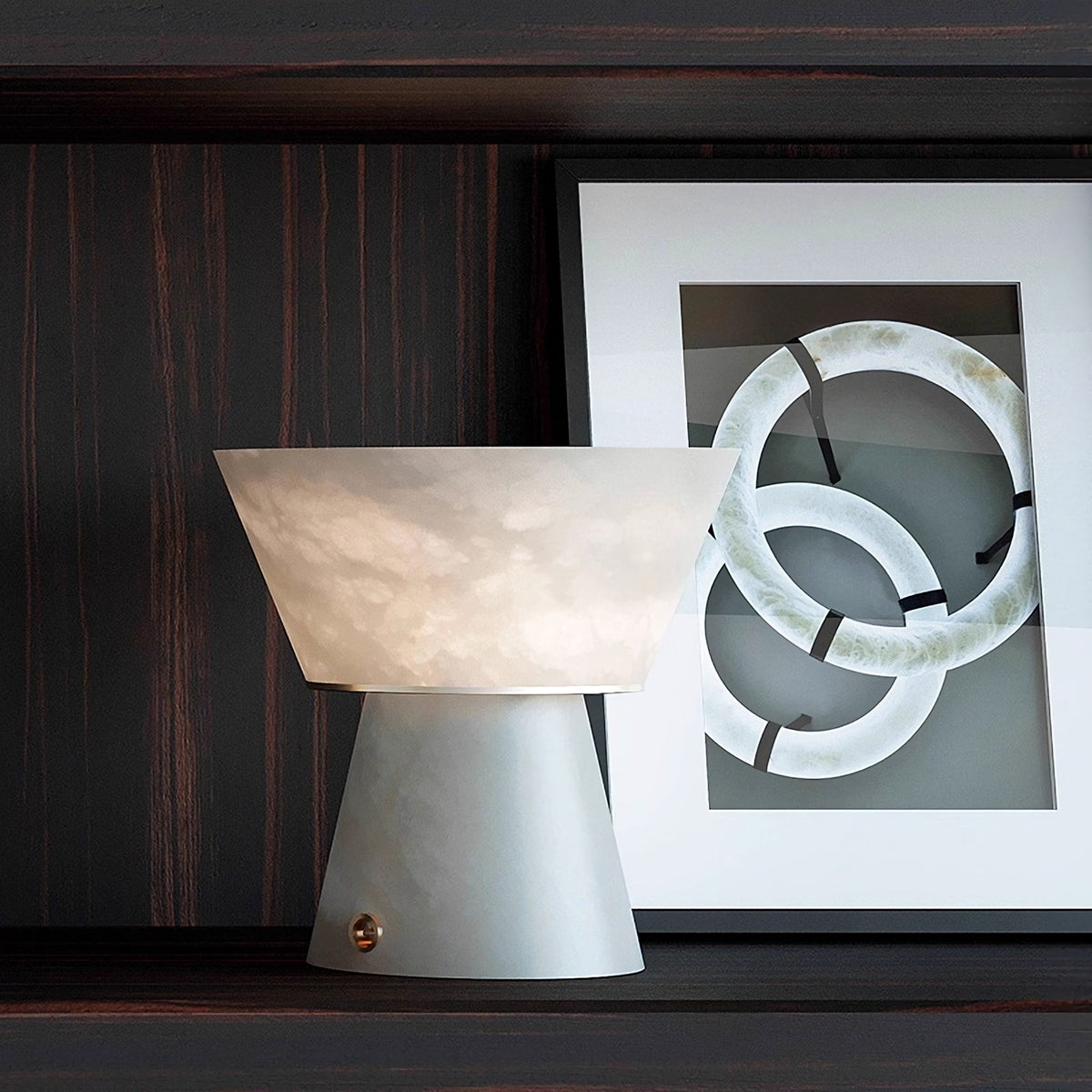 Conical Alabaster Table Lamp