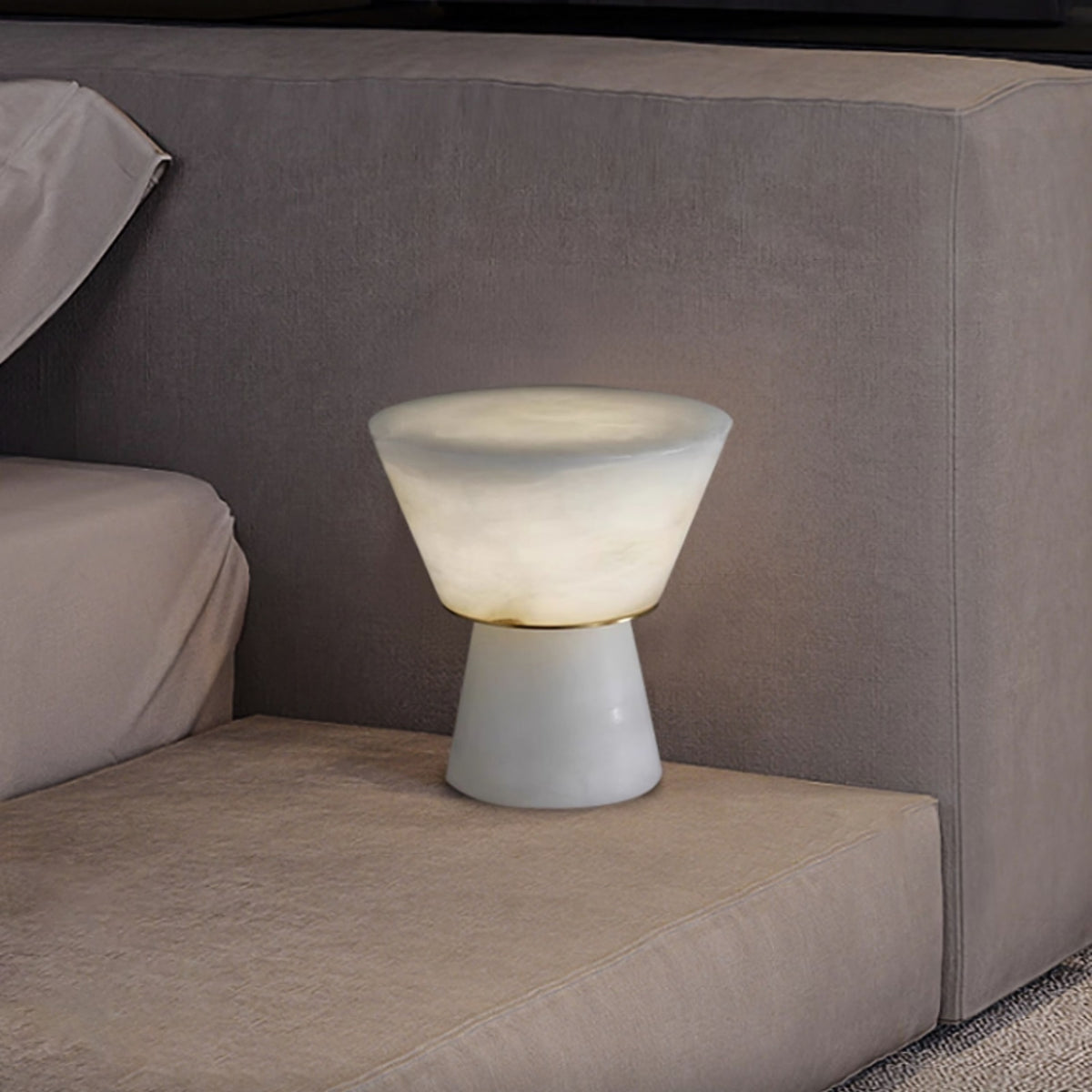 Conical Alabaster Table Lamp