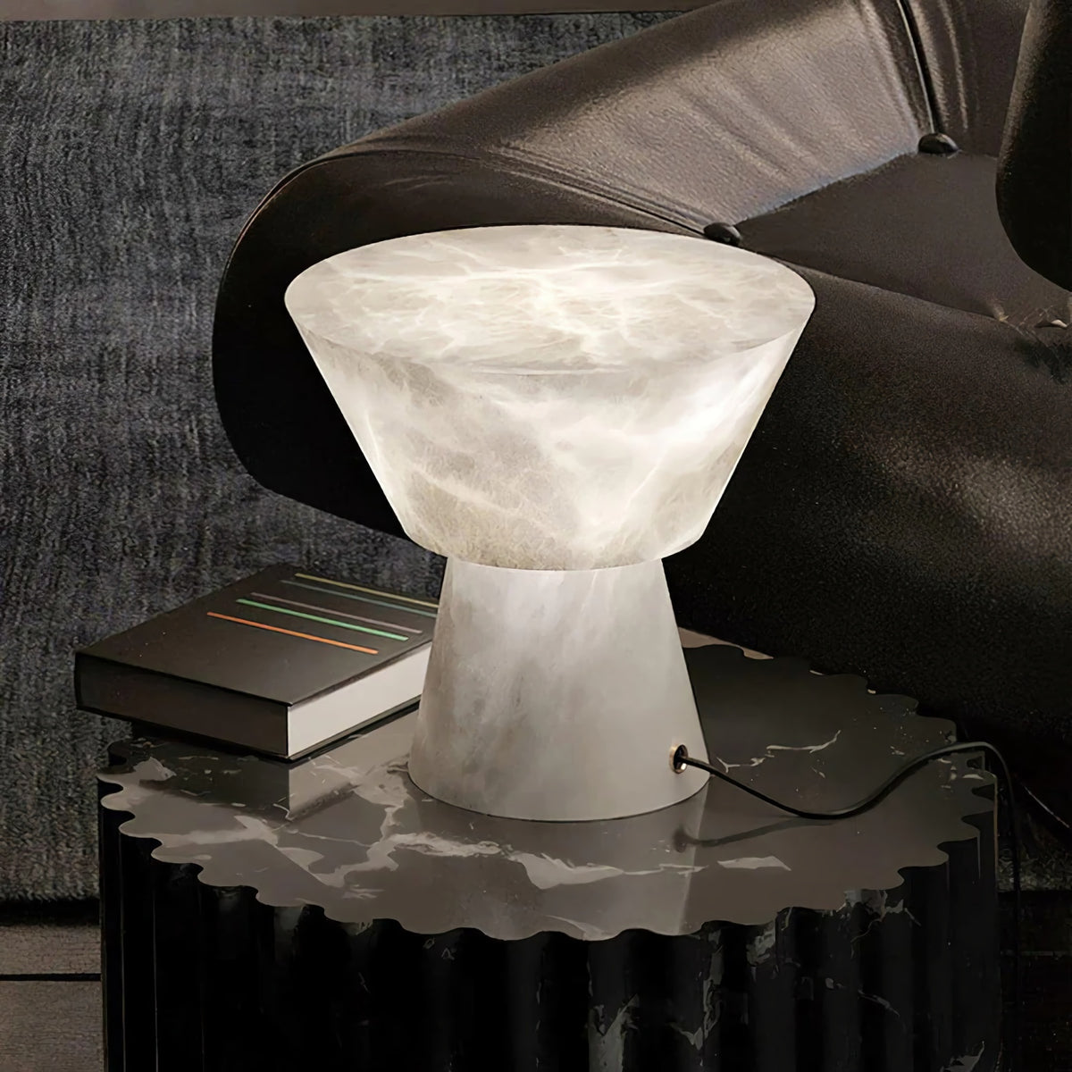Conical Alabaster Table Lamp