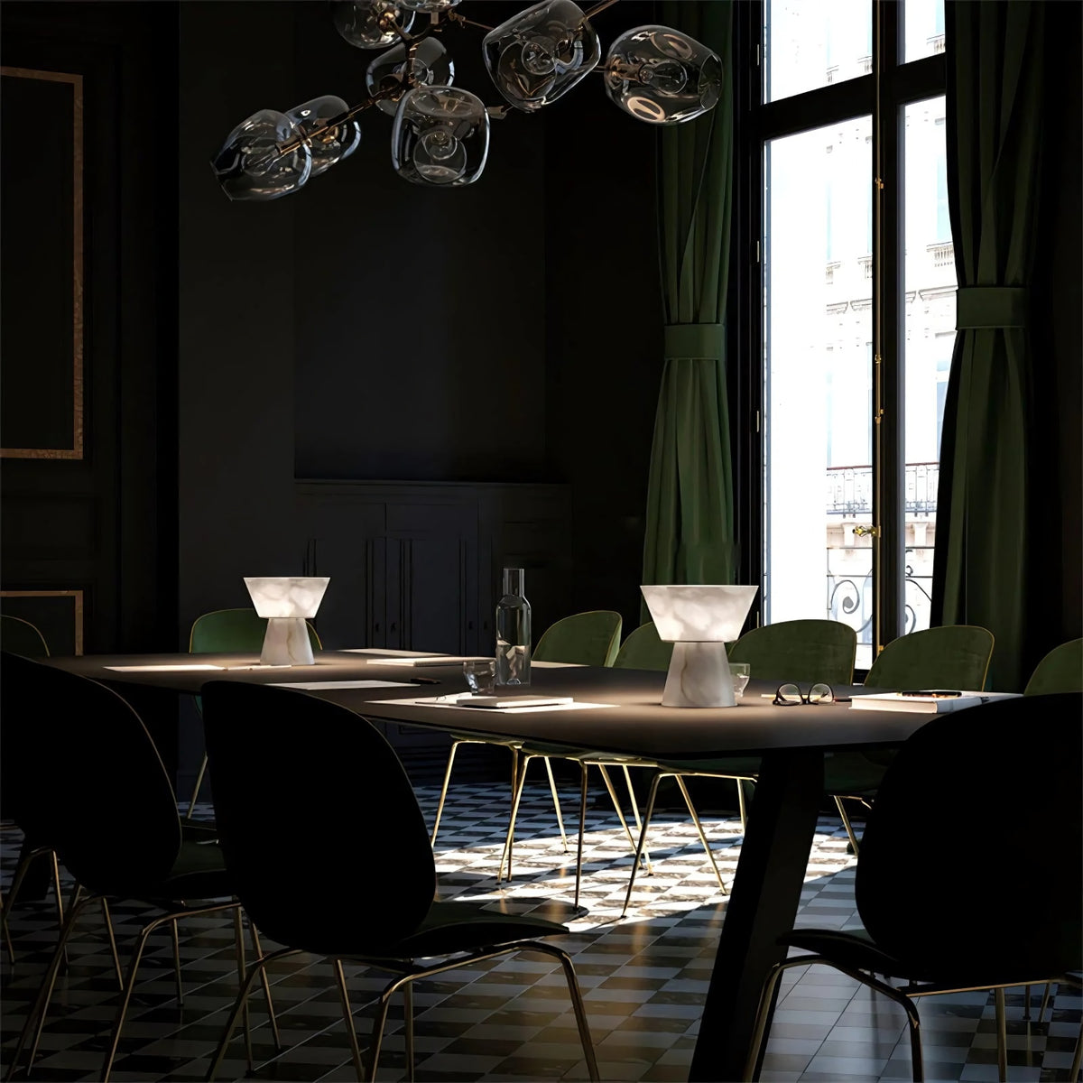 Conical Alabaster Table Lamp