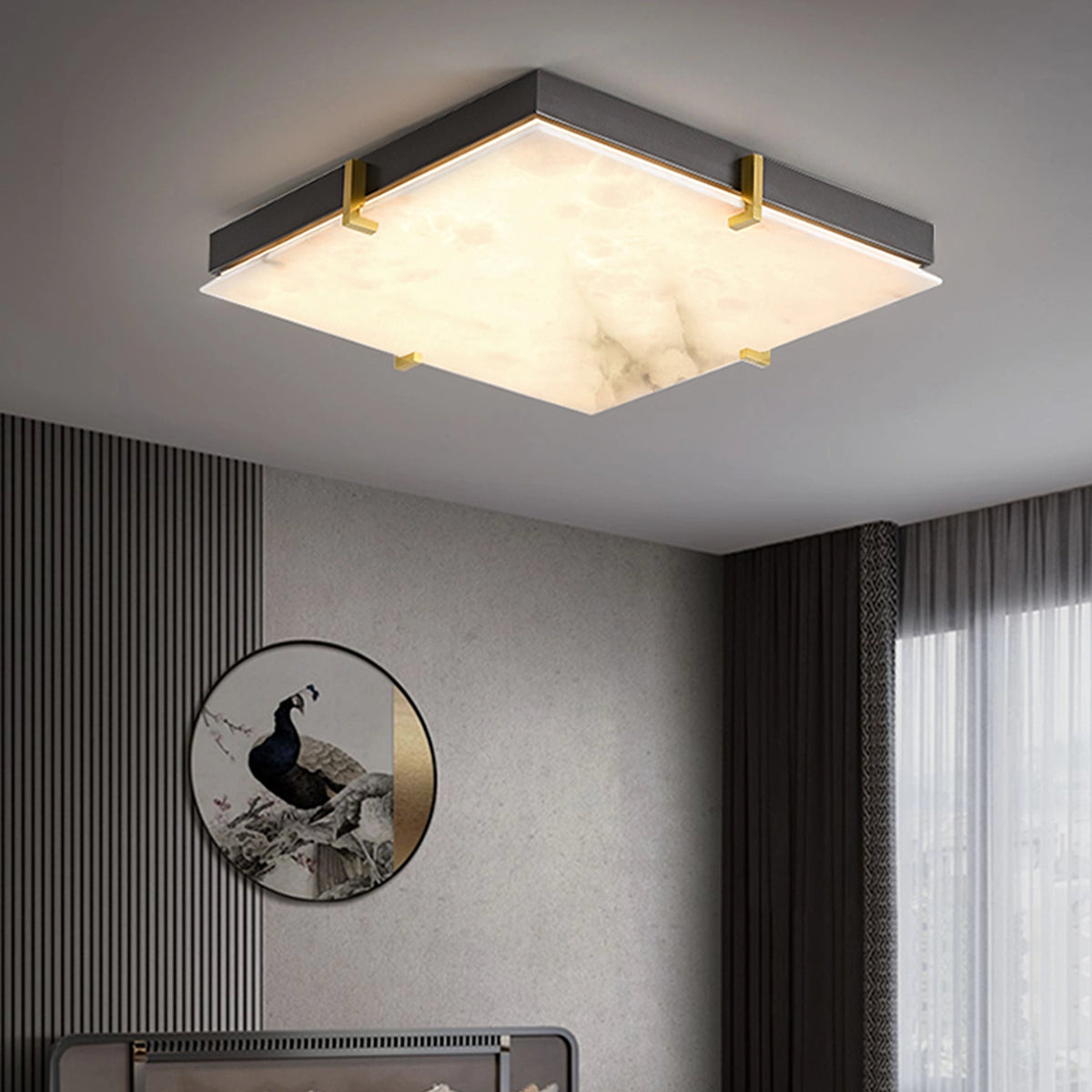 Square Alabaster Ceiling Light