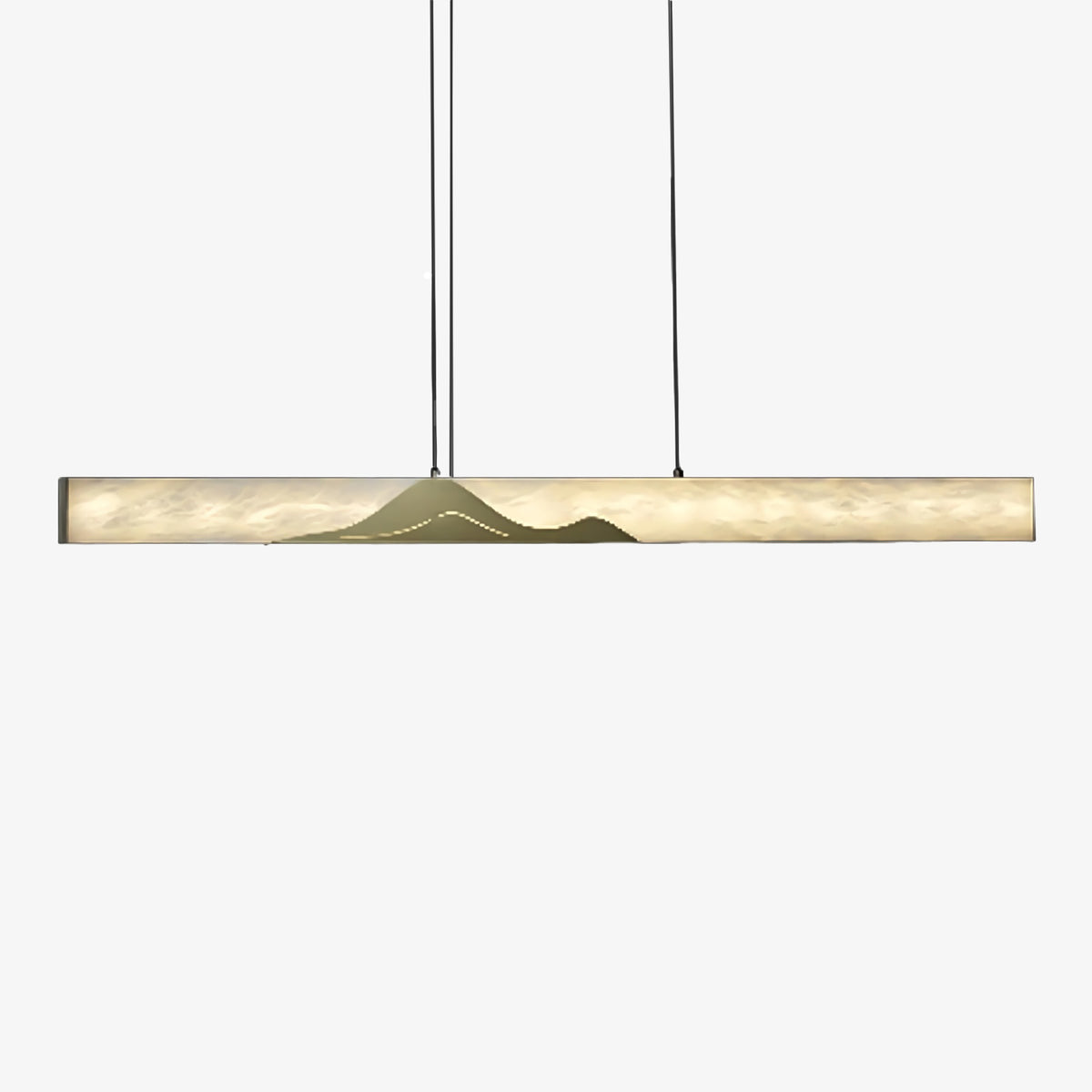 Square Column Long Marble Chandelier