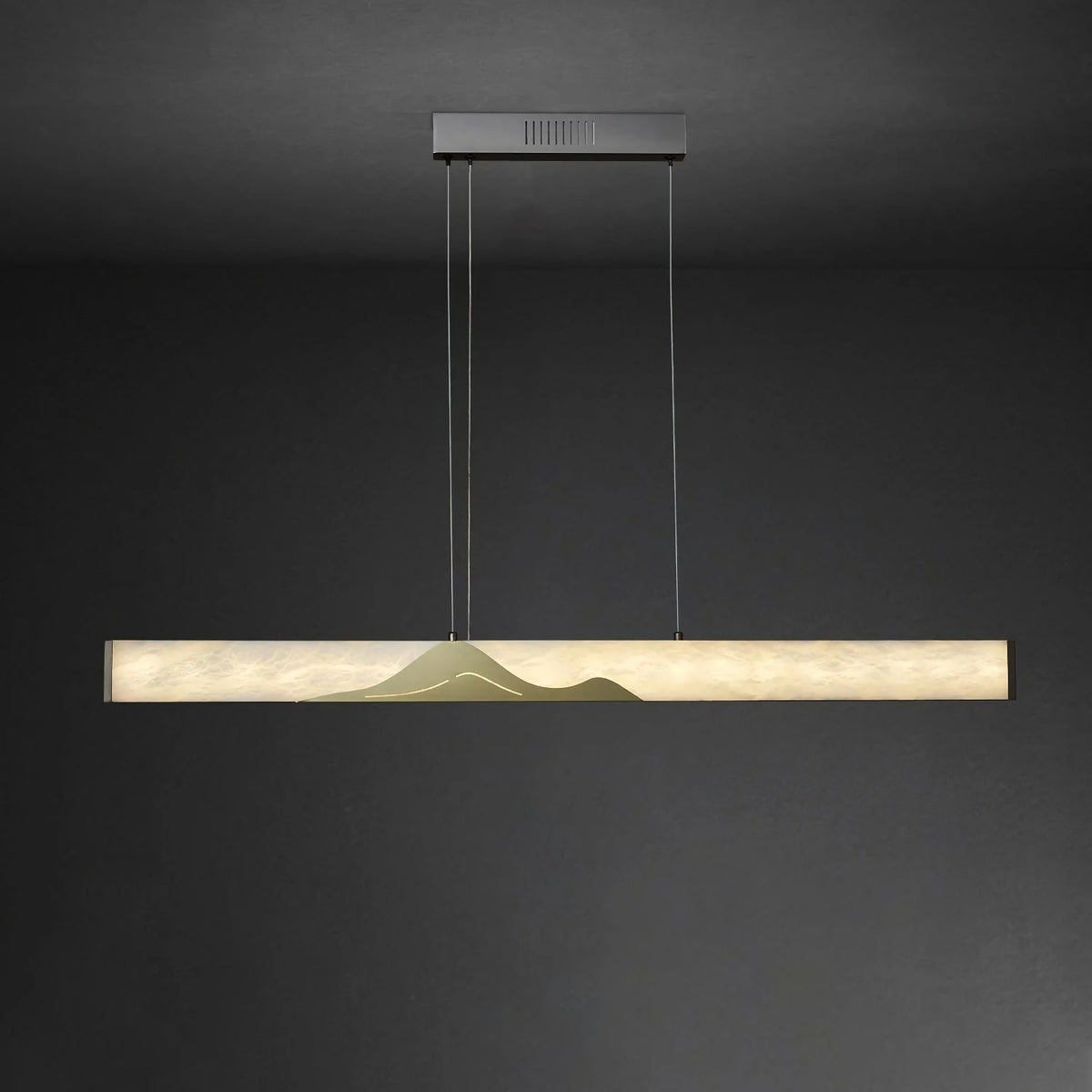 Square Column Long Marble Chandelier