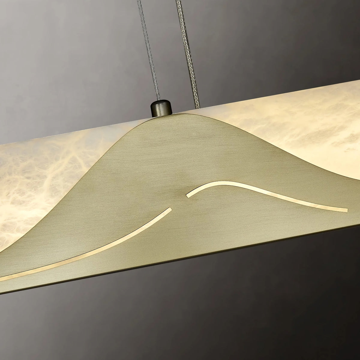 Square Column Long Marble Chandelier