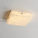 Square Flushmount Alabaster Ceiling Light