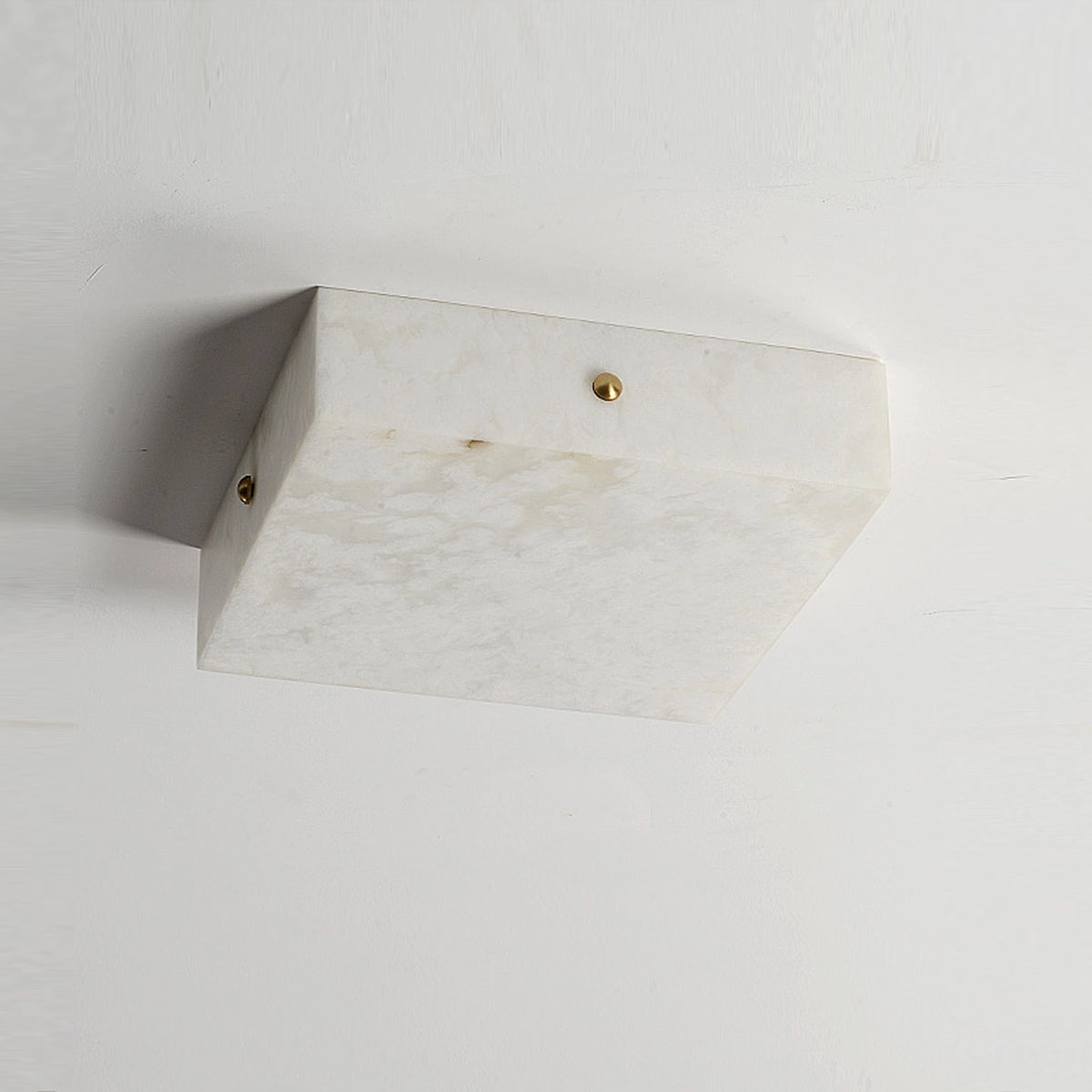 Square Flushmount Alabaster Ceiling Light