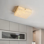 Square Flushmount Alabaster Ceiling Light