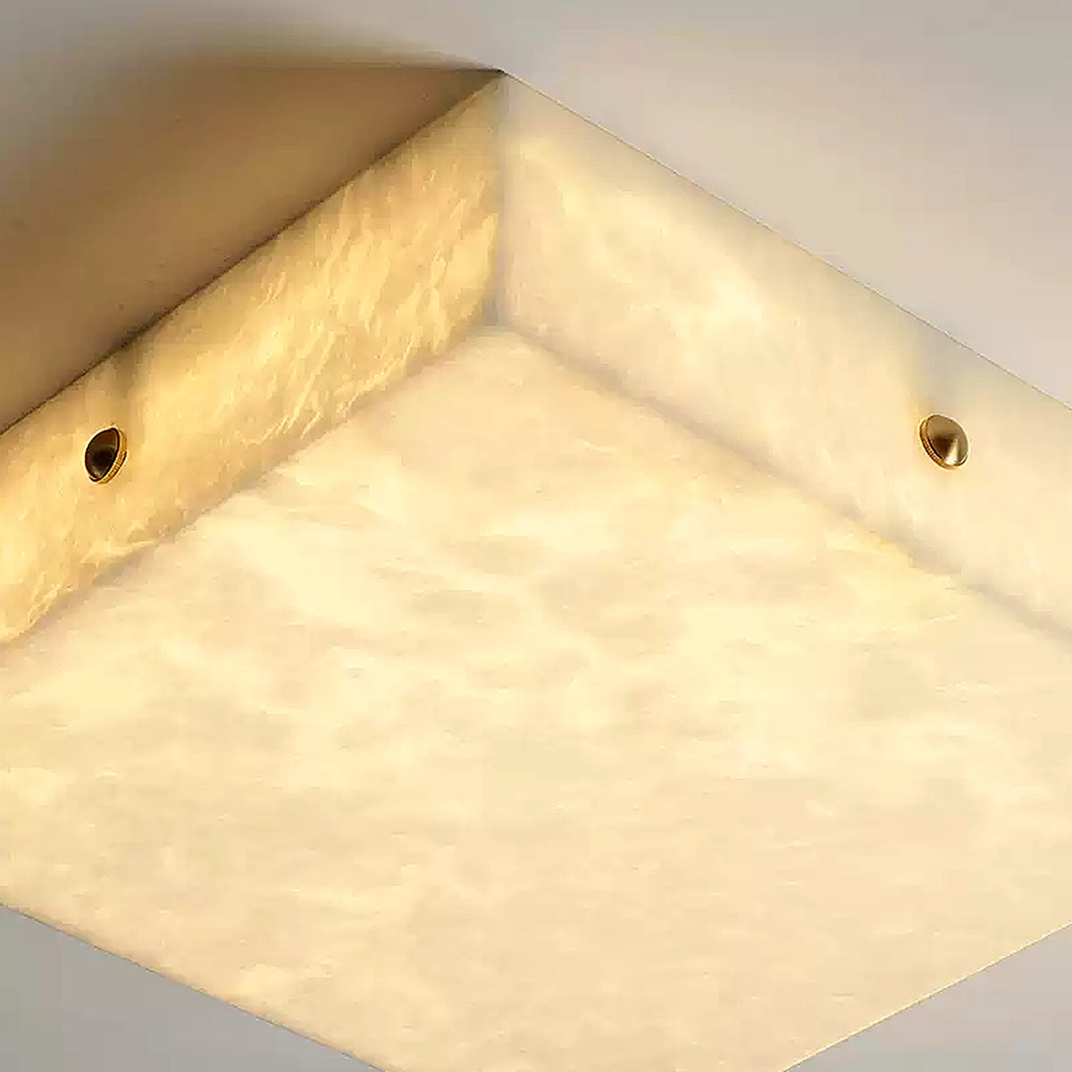 Square Flushmount Alabaster Ceiling Light
