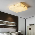 Square Flushmount Alabaster Ceiling Light