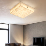 Square Flushmount Alabaster Ceiling Light