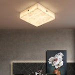 Square Flushmount Alabaster Ceiling Light