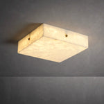 Square Flushmount Alabaster Ceiling Light