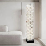 Stacked Alabaster Floor Lamp