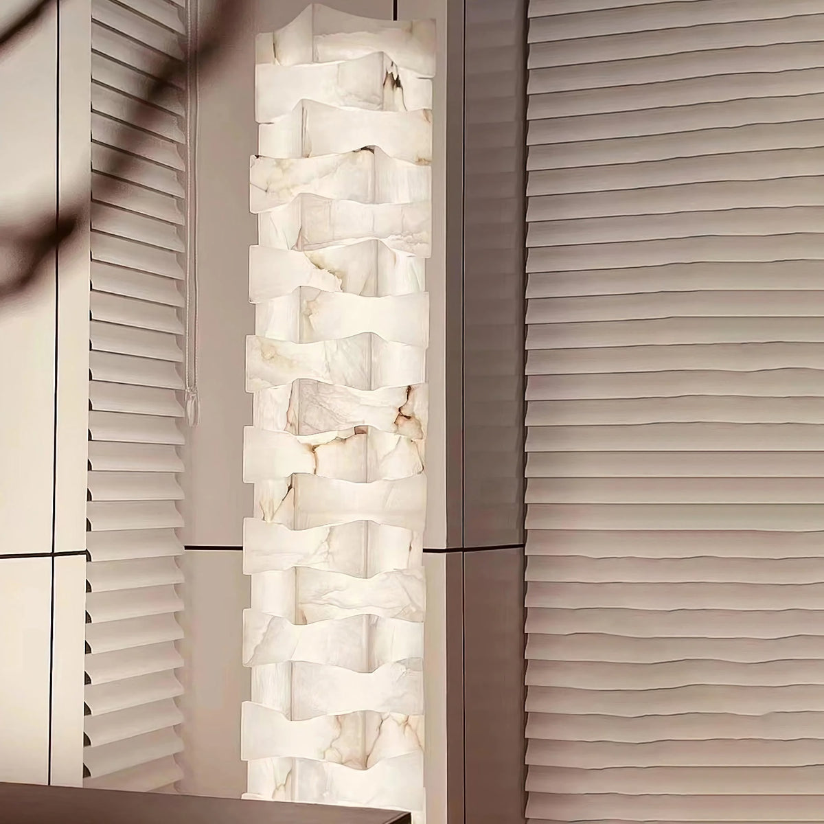 Stacked Alabaster Floor Lamp