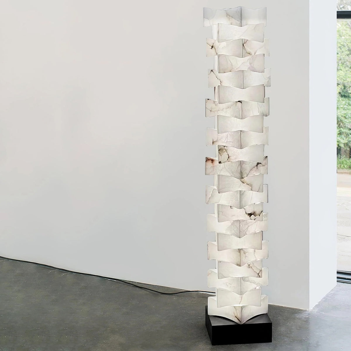 Stacked Alabaster Floor Lamp
