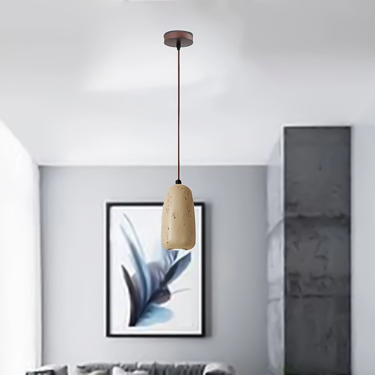 Textured Travertine Pendant Light