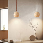 Textured Travertine Pendant Light