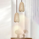 Textured Travertine Pendant Light