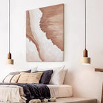 Textured Yellow Travertine Wood Suspension Light