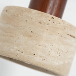 Textured Yellow Travertine Wood Suspension Light