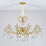 Torvald Scrolled Crystal Brass Chandelier | Cut Crystal and Brass | Full product view displayed on a plain white studio background | Severn Lighting