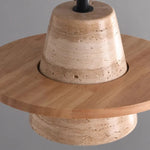 Travertine Medieval Wood Pendant Light