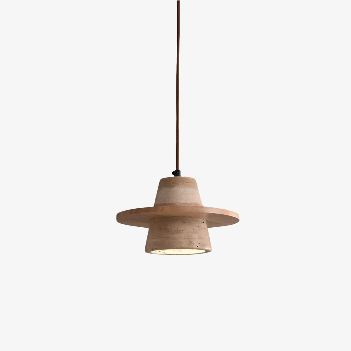 Travertine Medieval Wood Pendant Light