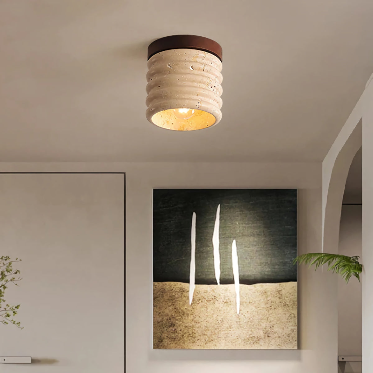 Travertine Vaarnii Ceiling Lamp