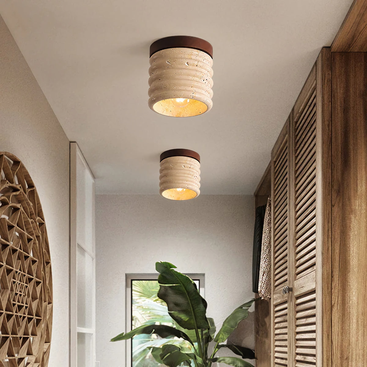 Travertine Vaarnii Ceiling Lamp