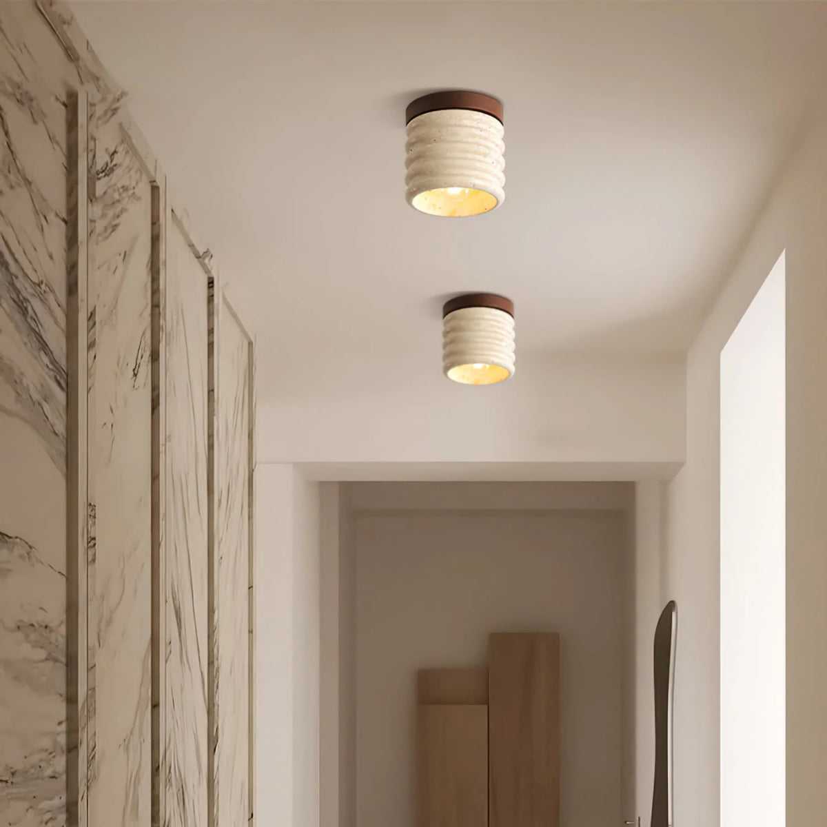 Travertine Vaarnii Ceiling Lamp