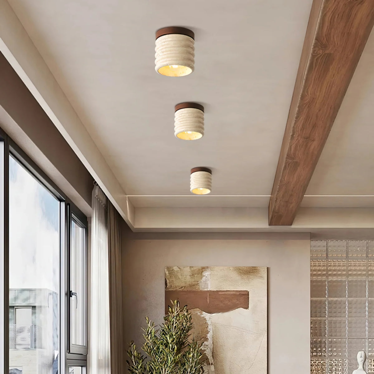 Travertine Vaarnii Ceiling Lamp