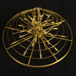 Verity Fringed Glass Tier Chandelier | Fringed Glass and Brass | Top perspective shot of the circular brass tier frame structure | Severn Lighting