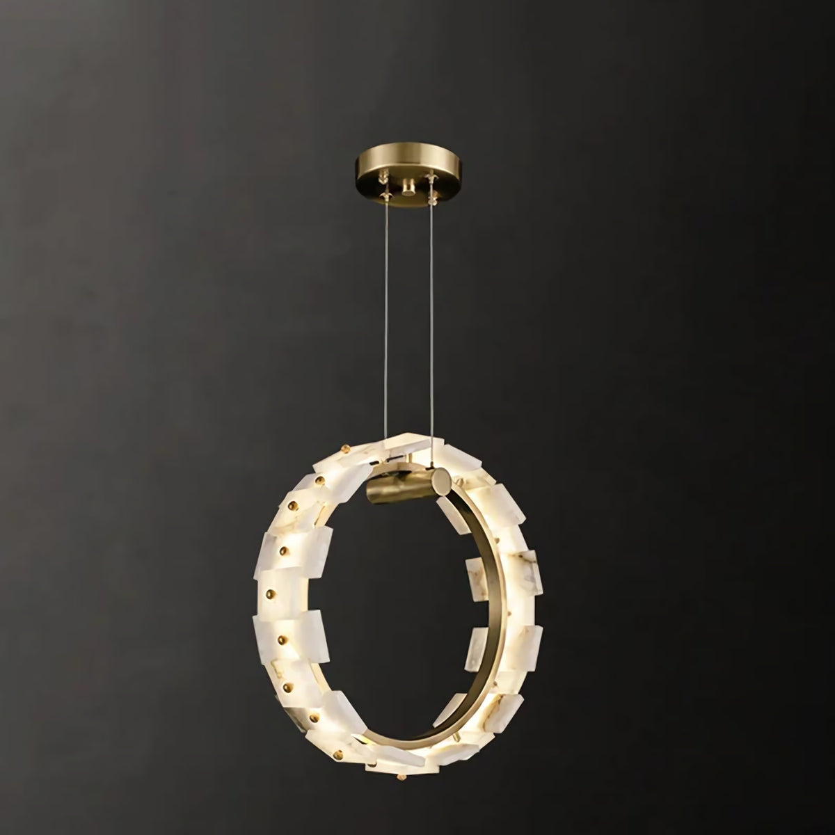 Vertical Ring Alabaster Pendant Lamp