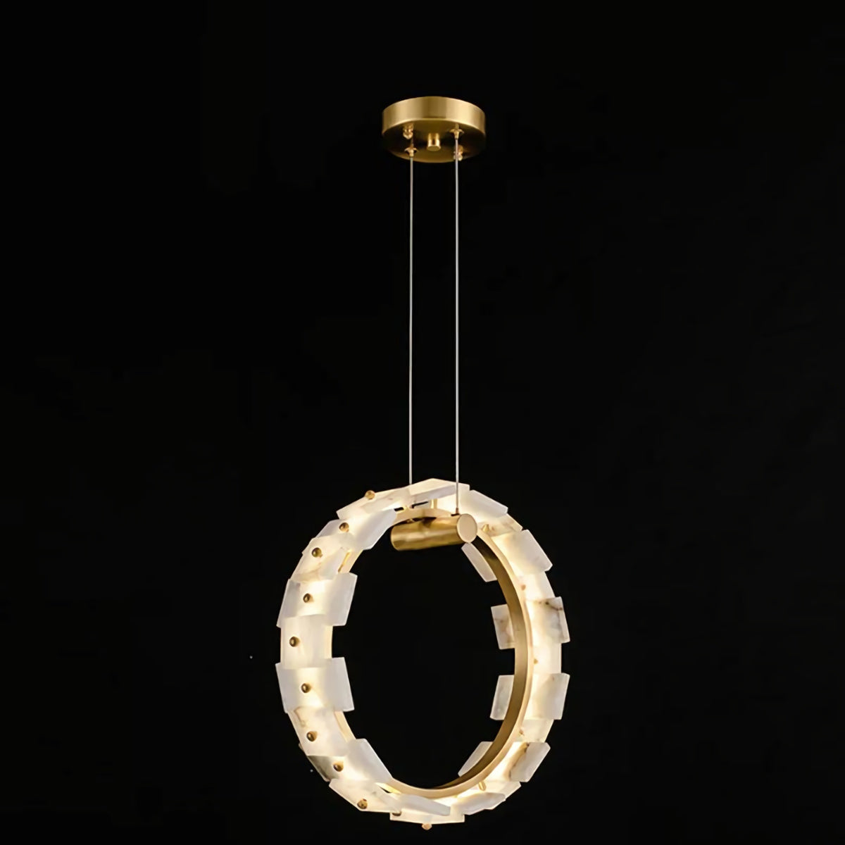 Vertical Ring Alabaster Pendant Lamp
