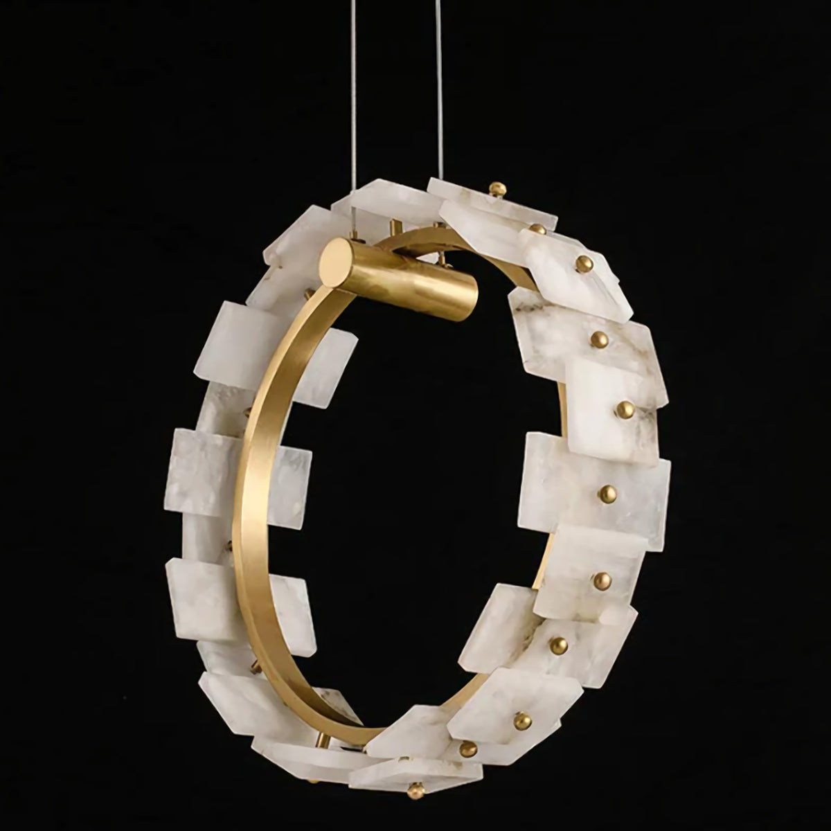 Vertical Ring Alabaster Pendant Lamp