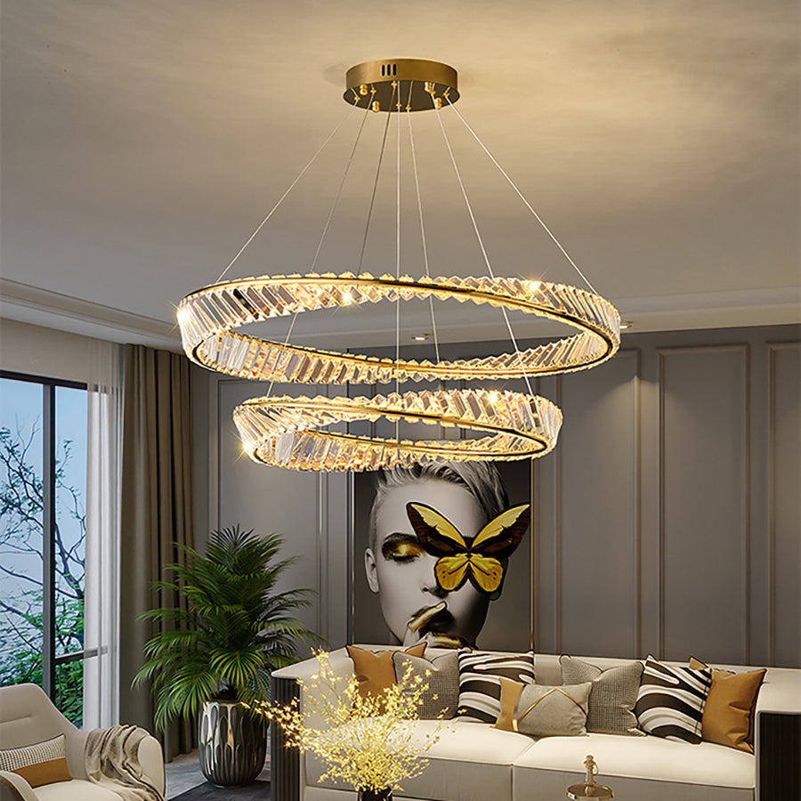 Wave Circle Crystal Chandelier